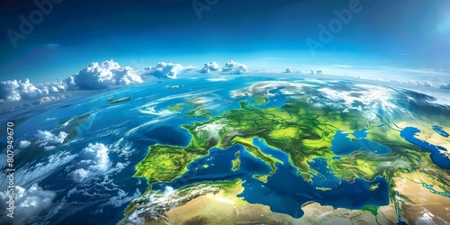 European telecommunications network linking France Germany UK Italy for global connectivity. Concept Telecommunications Network, Europe, France, Germany, UK, Italy, Global Connectivity photo