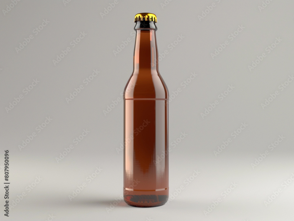 Clear Beer Bottle with Water Droplets Clear Beer Bottle with Water Droplets