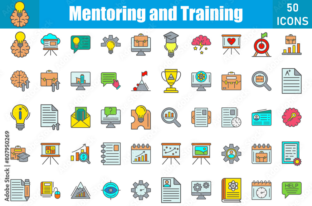 Mentoring And Training icon set. Containing
Key,struggle,RoleModel,Coaching,Book,Brainstrom,Briefcase,Business card,Certificate,Digitalclock and more. Vector icons collection Mentoring And Training icon set. Containing
Key,struggle,RoleModel,Coaching,Book,Brainstrom,Briefcase,Business card,Certificate,Digitalclock and more. Vector icons collection