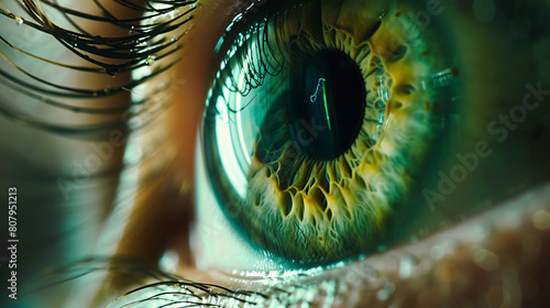 Close-up of a green human eye, detailed and vibrant © standret