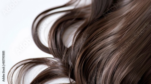 A close up of a woman's brown hair. photo