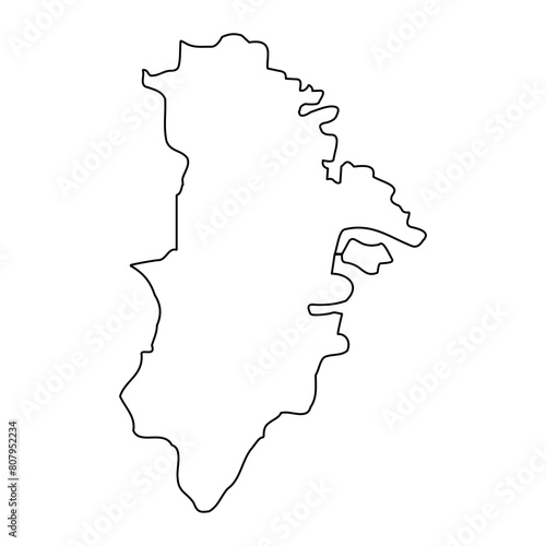 Northern Harbour District map  administrative division of Malta. Vector illustration.