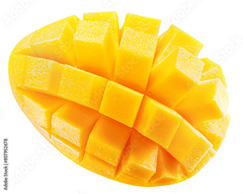 slices of mango isolated on the white background. Clipping path