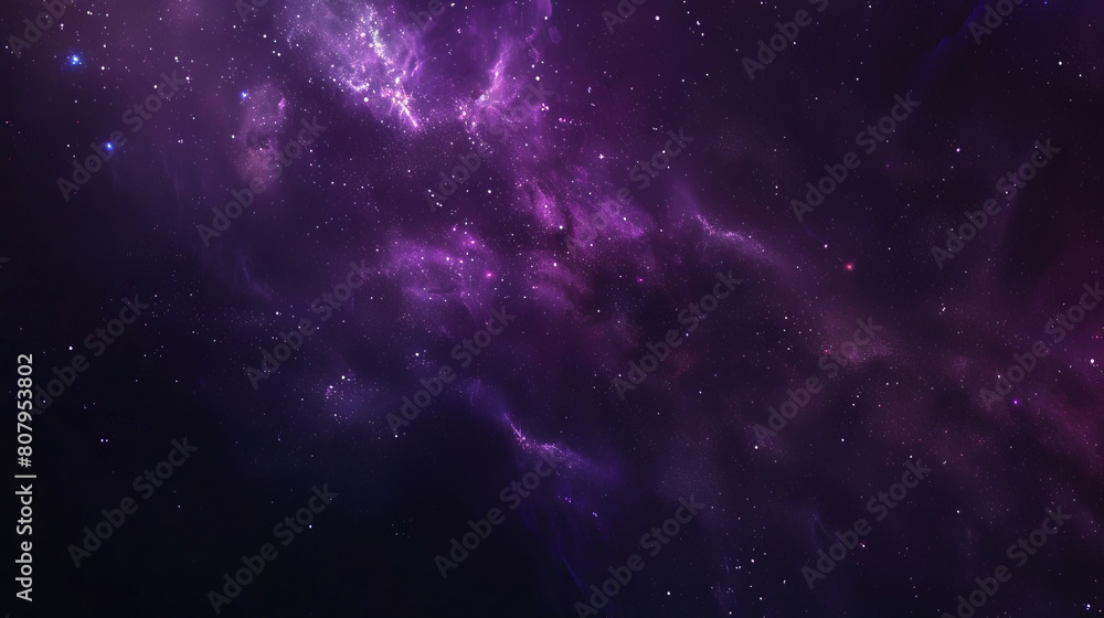 Stunning dark purple galaxy background with vibrant stars