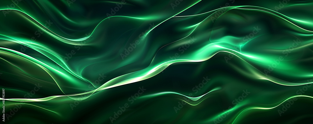 Deep hunter green waves in a flame-like abstract design perfect for a rich natural background
