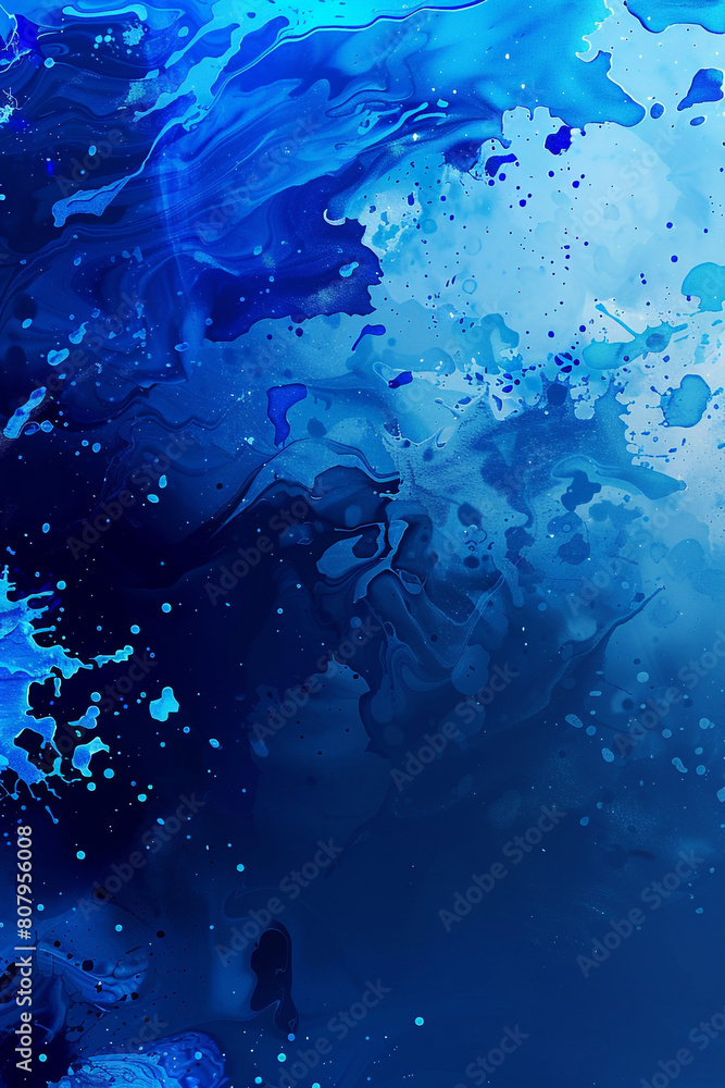 Dynamic abstract wallpaper with gradient splashes from frost blue to midnight blue