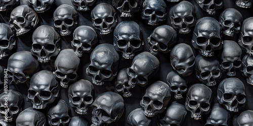 Pattern background with human skulls