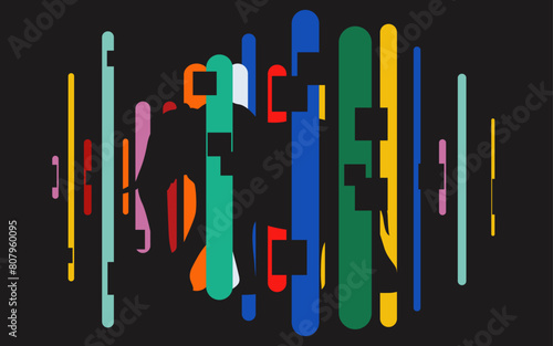 Abstract mosaic background with elephant in vector. Elephant in vector with abstract lines.