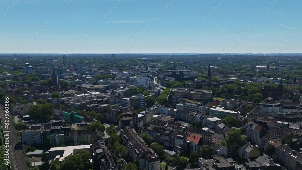 Aerial drone view of Bochum-Innenstadt, the city center of Bochum in North Rhine-Westphalia, Germany. Aerial drone view of Bochum-Innenstadt, the city center of Bochum in North Rhine-Westphalia, Germany.