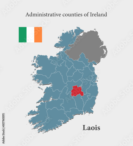 Vector map Ireland, county Laois photo