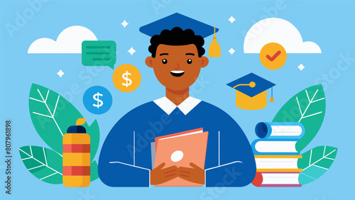 Through strict budgeting and ting unnecessary expenses an individual shares how they paid off their student loans early and achieved financial. Vector illustration