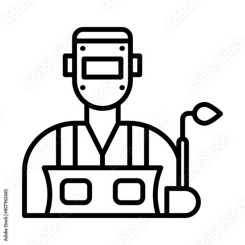 Welder line icon