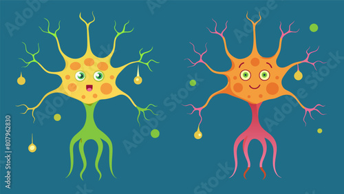 A beforeandafter comparison of nerve cells with one set appearing shriveled and dull while the other set is plump and full of vitality thanks to.