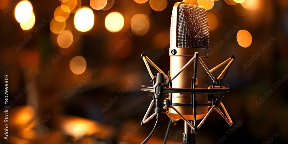 Studio Microphone for Radio Broadcasting and Audio Recording. Concept Studio Microphone, Radio Broadcasting, Audio Recording