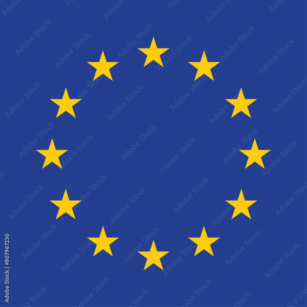European Union Flag, Europe country national. Blue Background with Yellow Stars. Vector European Union Flag, Europe country national. Blue Background with Yellow Stars. Vector