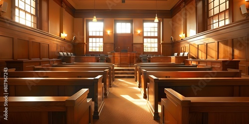 Courtroom symbolizes justice in the criminal legal system. Concept Criminal Justice  Legal System  Courtroom  Justice  Symbolism