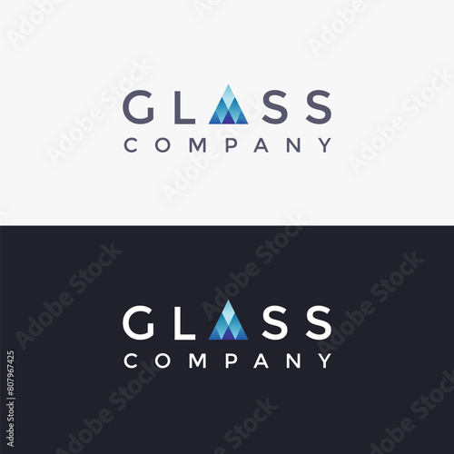 Wordmark glass company logo icon vector on white background