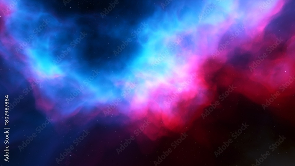 Obraz premium Deep space nebula with stars. Bright and vibrant Multicolor Starfield Infinite space outer space background with nebulas and stars. Star clusters, nebula outer space background 3d render 