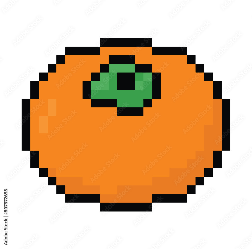 persimmon in 8 bit pixel art. persimmon in 8 bit pixel art.