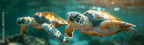 Turtles trapped in fishing nets due to ocean pollution  in sea water under the sea  World Environment Day  environmental protection theme   Struggling Sea Turtle Caught in Fishing Net - 4K HD Wallpaper 