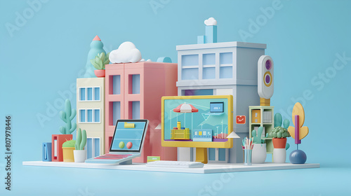 Customer Success Story Videos Concept as 3D Flat Icon in Isometric Scene: Showcasing Positive Experiences to Inspire Similar Results