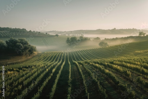 Misty Tuscan Countryside  Endless Fields  Olive Trees  Vineyards