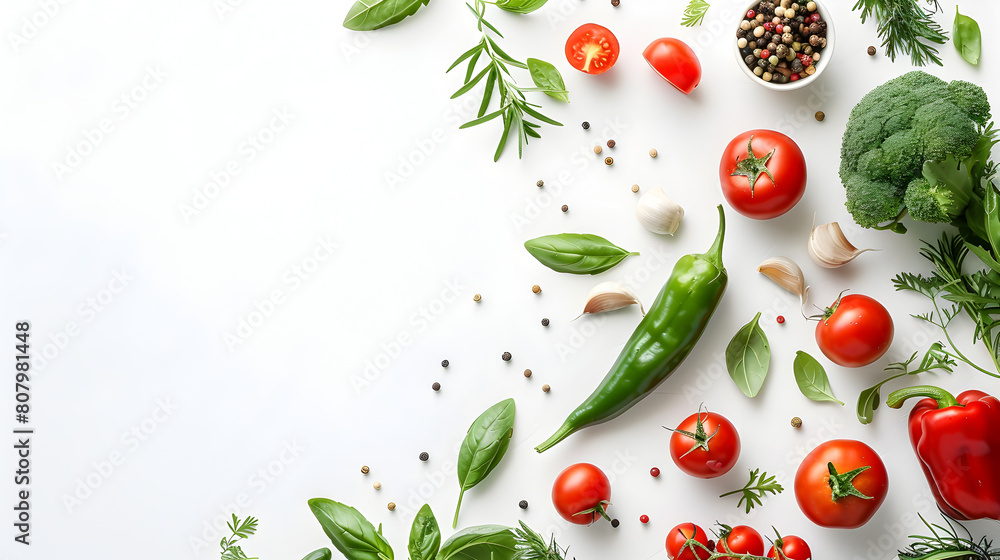 Organic Vegetable Assortment on Empty White Background Organic Vegetable Assortment on Empty White Background