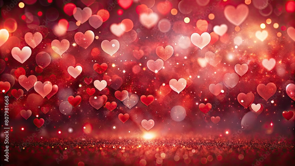 Red hearts bokeh background. Valentines day concept. Red hearts bokeh background. Valentines day concept.