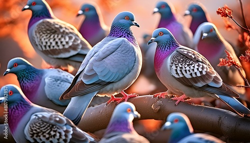 Pigeon birds and pigeon pink birds photo
