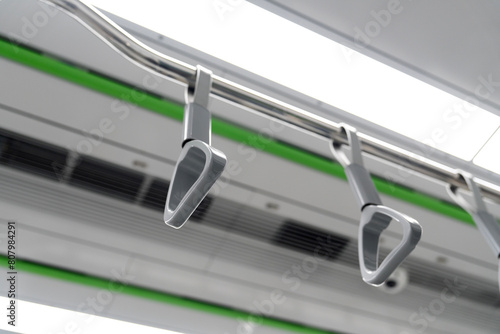 Photography View of the handle i the subway train