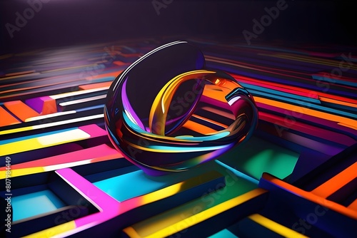 Abstract holographic melted shape. Liquid metal form isolated. Iridescent wavy chrome substance. Ai generated