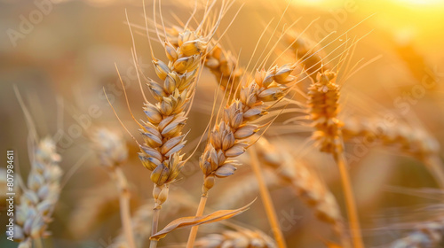 The origin and importance of ripe yellow wheat in the field photo