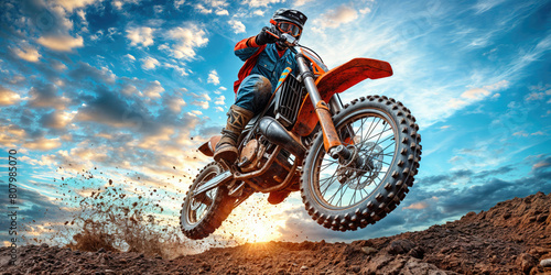 motocross racer against the sky