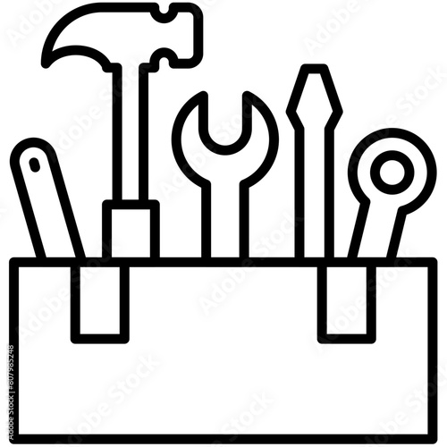 Craftsman And Tools Outline Icon Pack