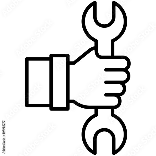 Craftsman And Tools Outline Icon Pack