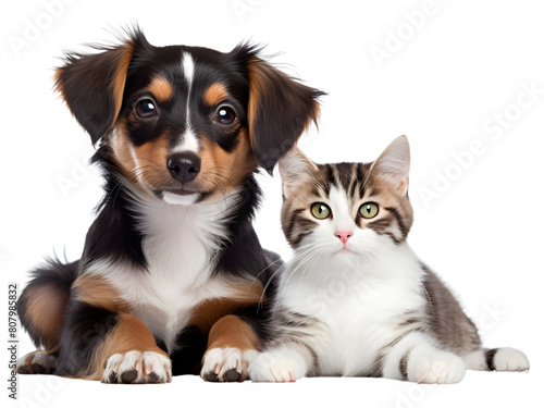 A dog and a sitting together PNG