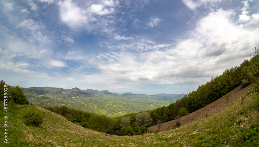 Fototapeta premium Italy Passo della Futa and the Giogo trekking in nature, paths and panoramic views