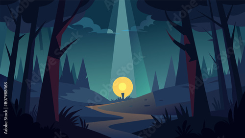 A dark and gloomy forest being illuminated by a bright shining light symbolizing how ketamine can bring clarity and hope to those struggling with.