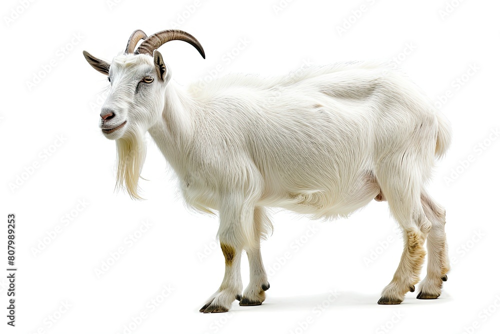 adult goat on a white background adult goat on a white background