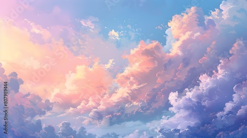 Ethereal Pastel Clouds Floating in Dreamy Skies