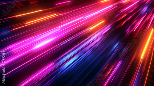 A colorful line of light is displayed on a black background