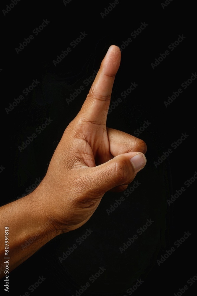 A person holding a cell phone in their hand with one finger up, AI A person holding a cell phone in their hand with one finger up, AI