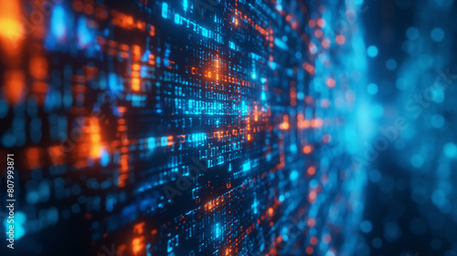 Wallpaper Mural A colorful, abstract image of a cityscape with bright lights and a lot of dots Torontodigital.ca