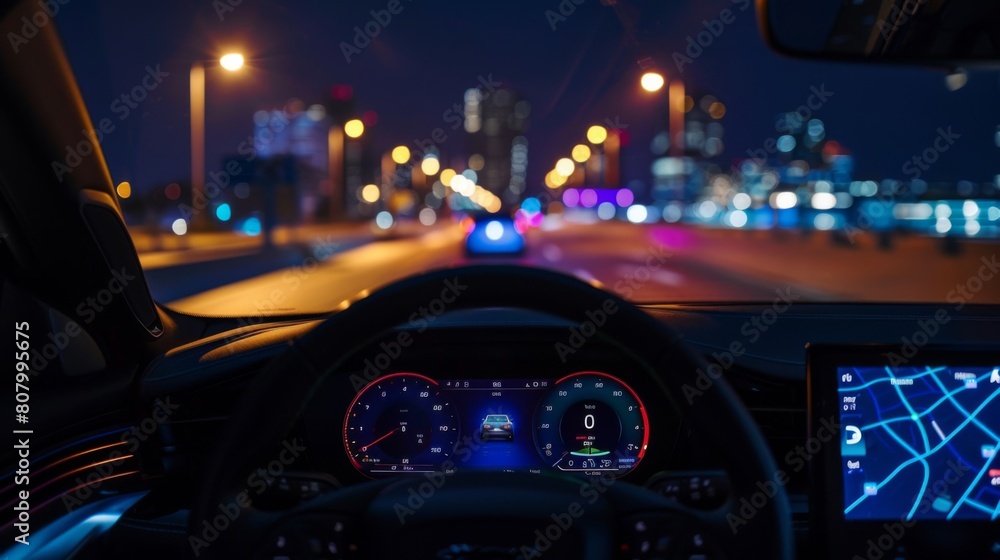 A driver's perspective of illuminated dashboard controls while driving at night