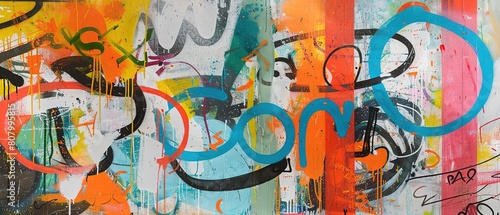 grungy artistic messy graffiti wall abstract background  Generative Ai