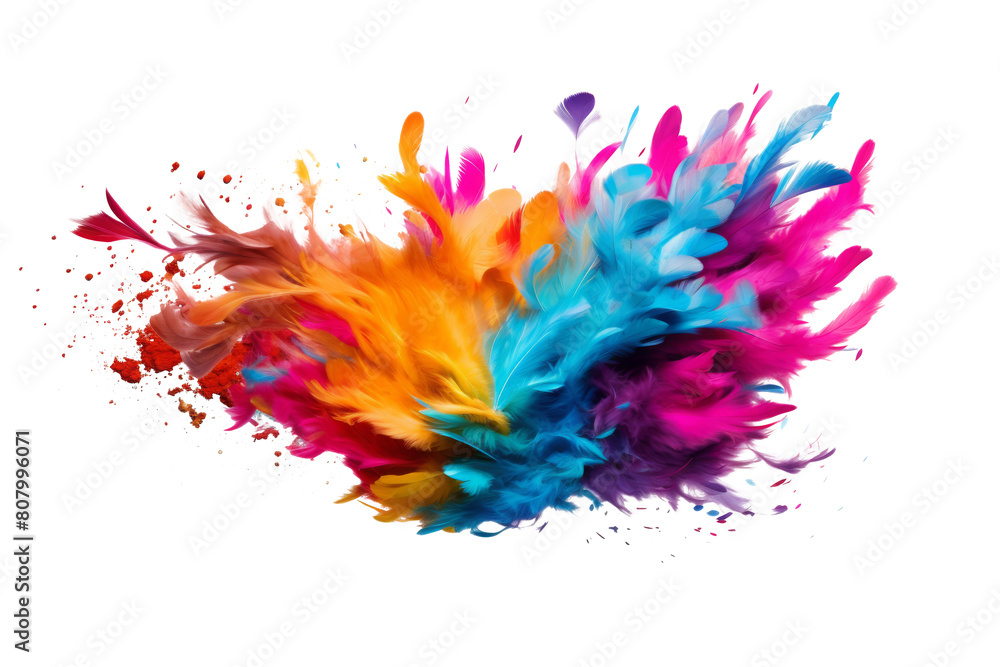 color feathers isolated on white color feathers isolated on white