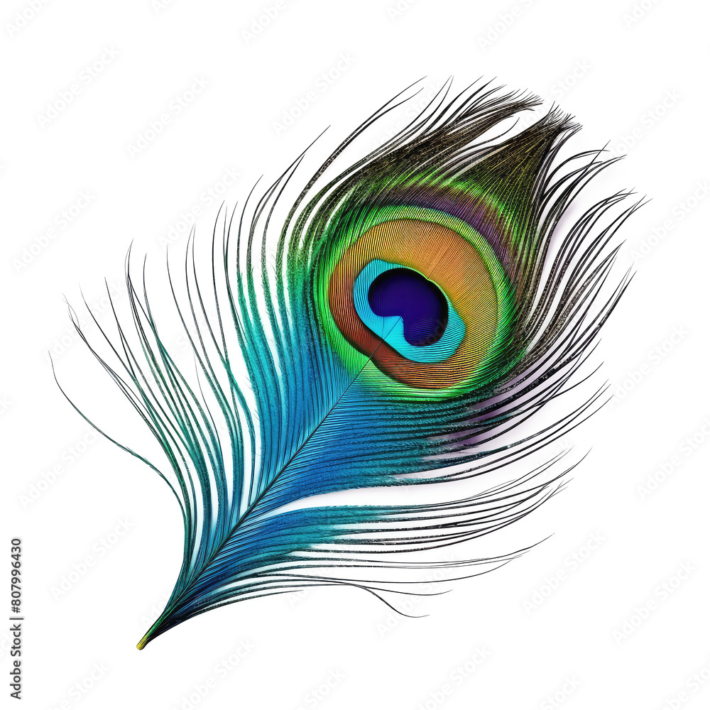 Fototapeta premium color feathers isolated on white