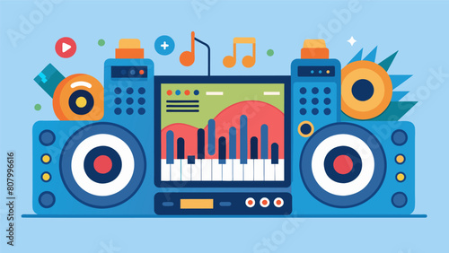 An advanced sound system with computercontrolled digital signal processing ensuring every note and beat is heard with utmost clarity. Vector illustration