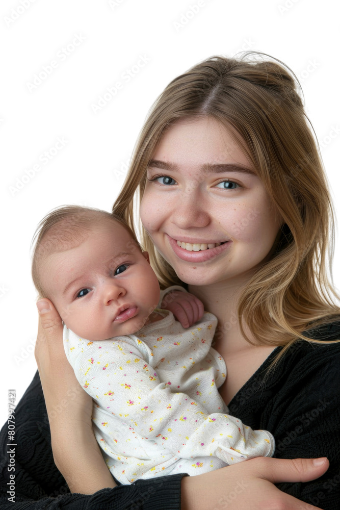 Mother and her newborn baby transparent background Mother and her newborn baby transparent background