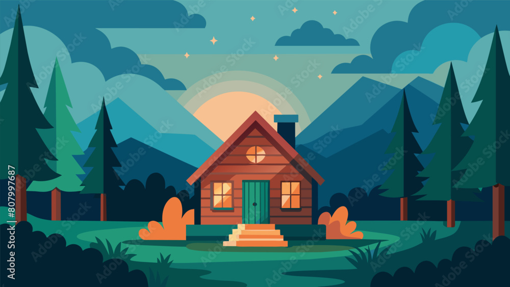 A cozy cabin in the woods serves as the backdrop for a guided imagery session with the patient being guided to visualize a warm comforting and safe. A cozy cabin in the woods serves as the backdrop for a guided imagery session with the patient being guided to visualize a warm comforting and safe.